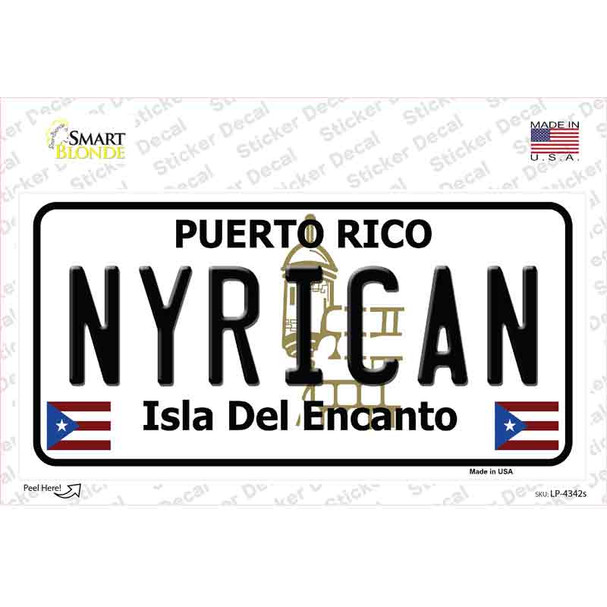 Nyrican Puerto Rico Novelty Sticker Decal