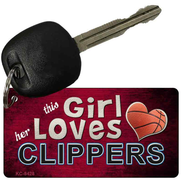 This Girl Loves Her Clippers Novelty Metal Key Chain KC-8428