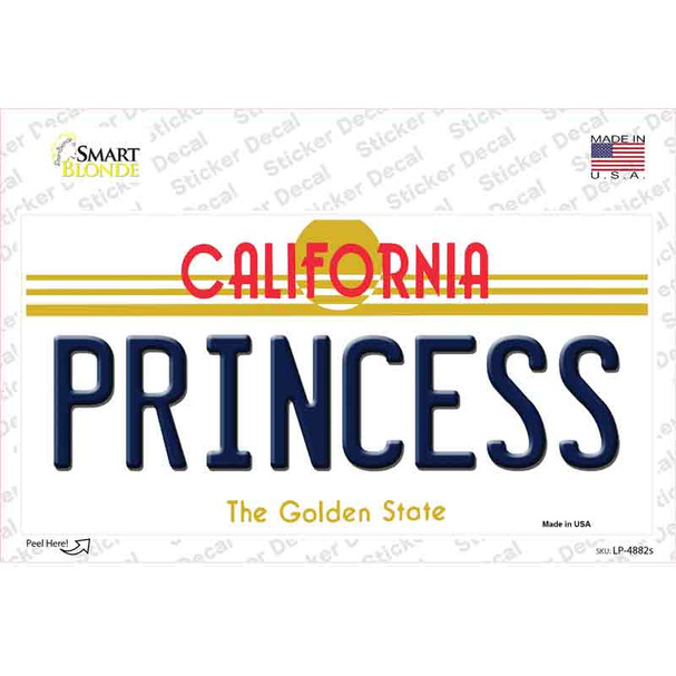 Princess California Novelty Sticker Decal