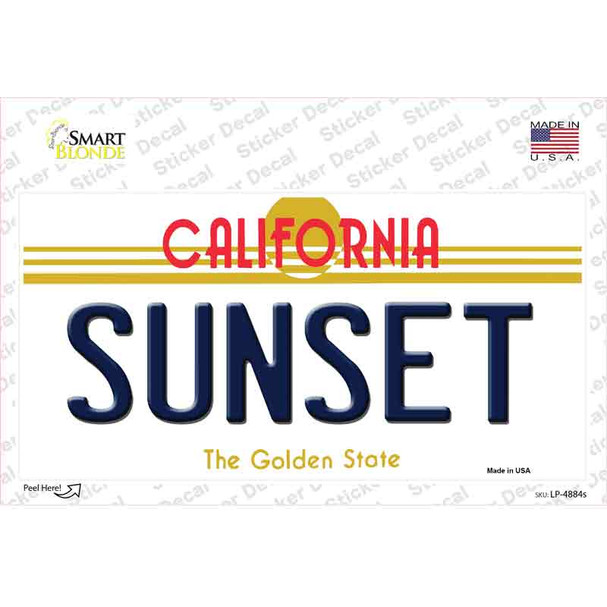 Sunset California Novelty Sticker Decal
