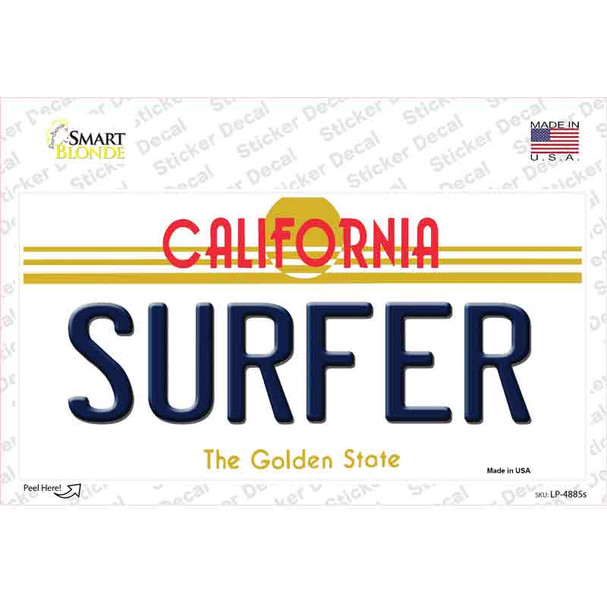 Surfer California Novelty Sticker Decal