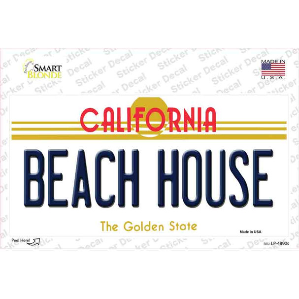 Beach House California Novelty Sticker Decal