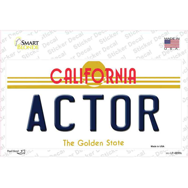 Actor California Novelty Sticker Decal