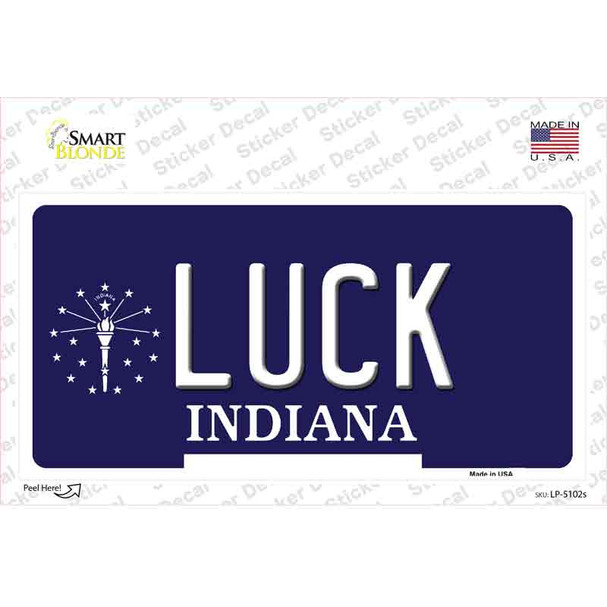 Luck Indiana State Novelty Sticker Decal