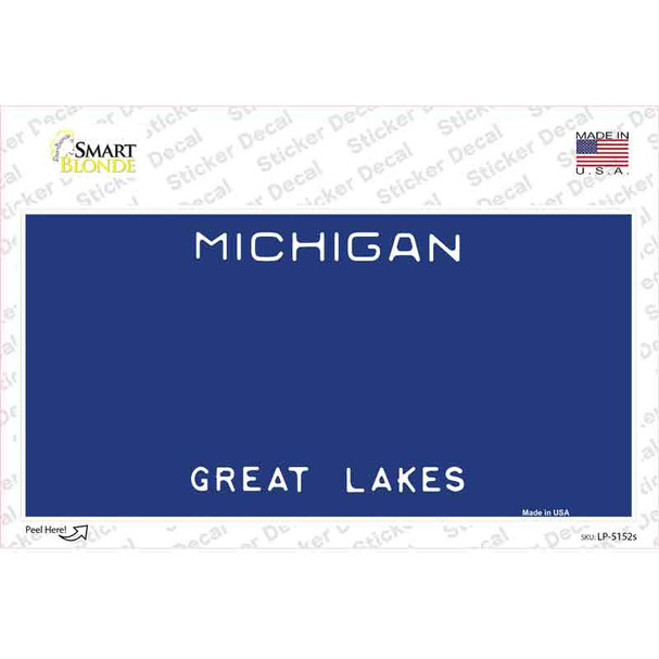 Michigan Great Lakes State Blank Novelty Sticker Decal