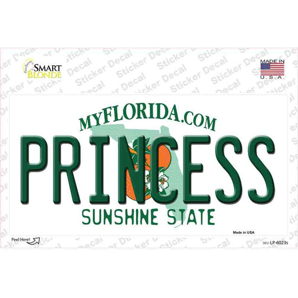 Princess Florida Novelty Sticker Decal