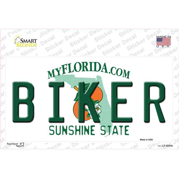 Biker Florida Novelty Sticker Decal