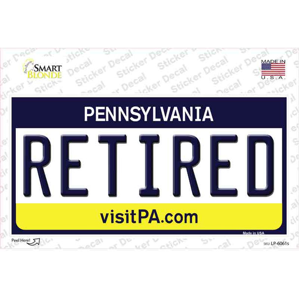 Retired Pennsylvania State Novelty Sticker Decal