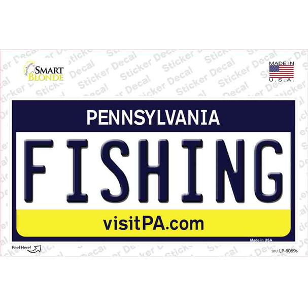 Fishing Pennsylvania State Novelty Sticker Decal