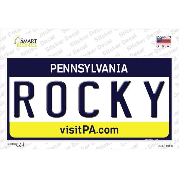 Rocky Pennsylvania State Novelty Sticker Decal