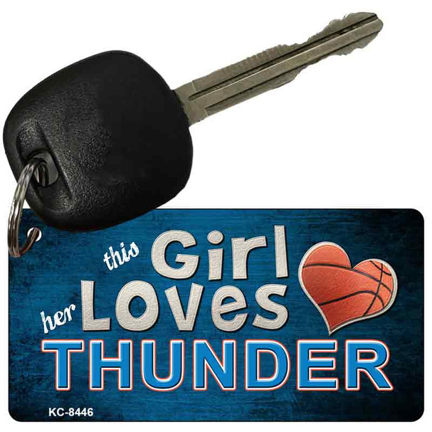This Girl Loves Her Thunder Novelty Metal Key Chain KC-8436