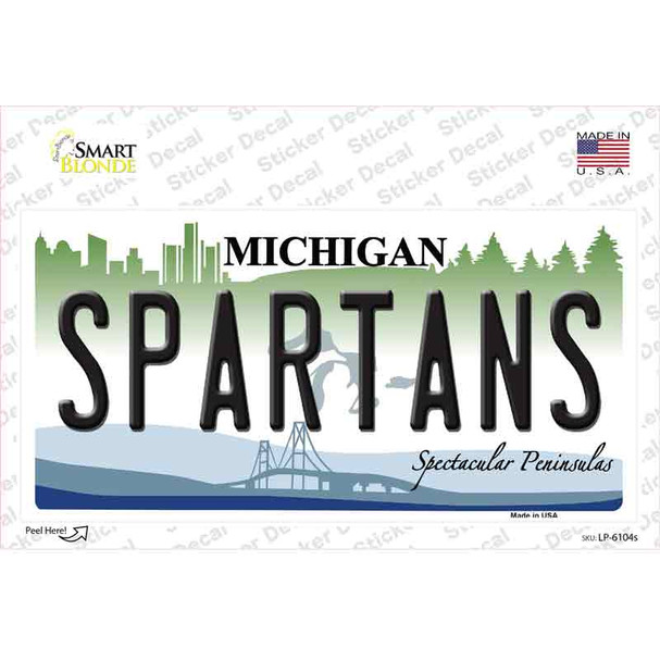 Spartans Michigan Novelty Sticker Decal