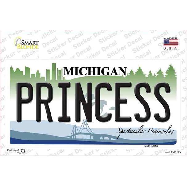 Princess Michigan Novelty Sticker Decal
