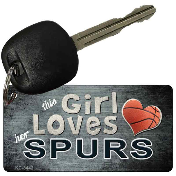 This Girl Loves Her Spurs Novelty Metal Key Chain KC-8442