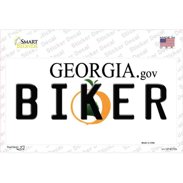 Biker Georgia Novelty Sticker Decal