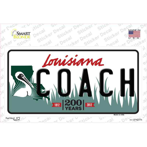 Coach Louisiana Novelty Sticker Decal