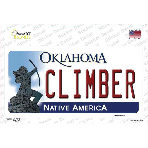 Climber Oklahoma Novelty Sticker Decal