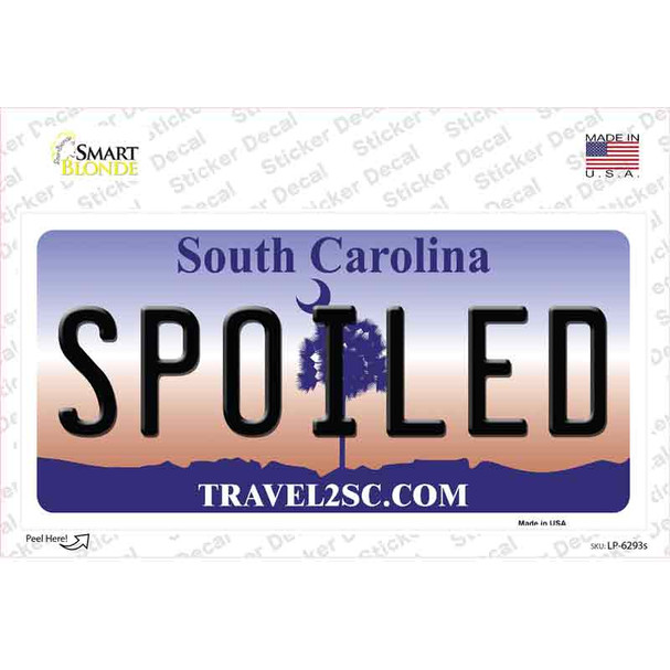 Spoiled South Carolina Novelty Sticker Decal