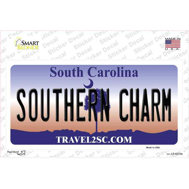 Southern Charm South Carolina Novelty Sticker Decal