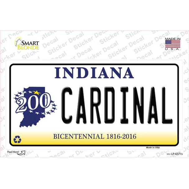 Cardinal Indiana Novelty Sticker Decal