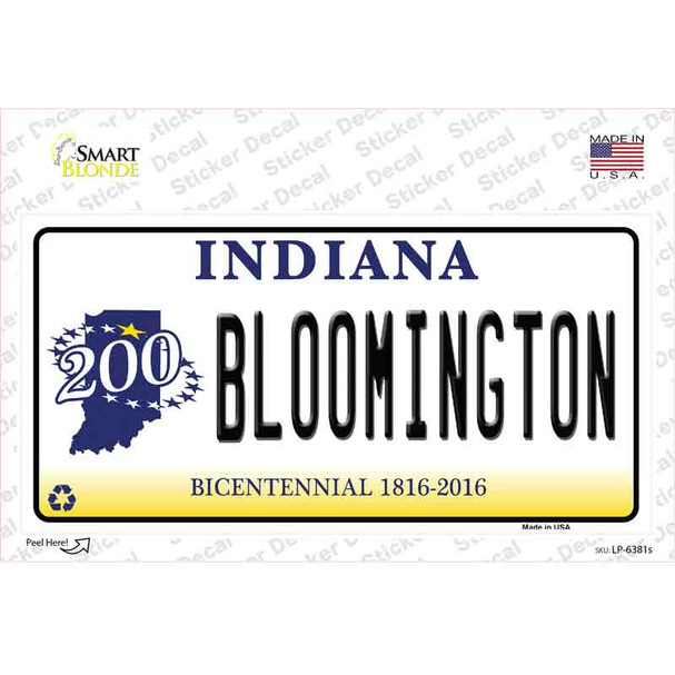 Bloomington Indiana Novelty Sticker Decal