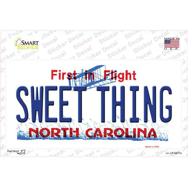 Sweet Thing North Carolina Novelty Sticker Decal