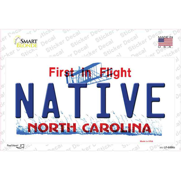 Native North Carolina Novelty Sticker Decal