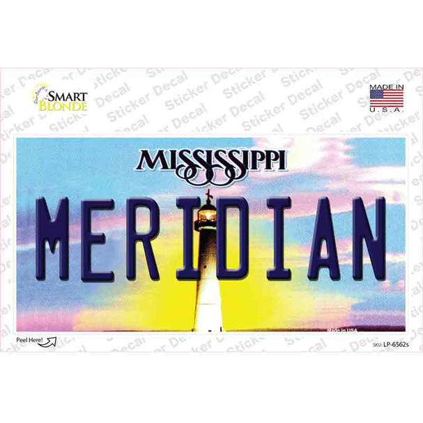 Meridian Mississippi Novelty Sticker Decal