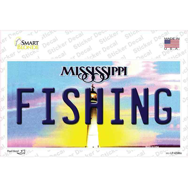 Fishing Mississippi Novelty Sticker Decal