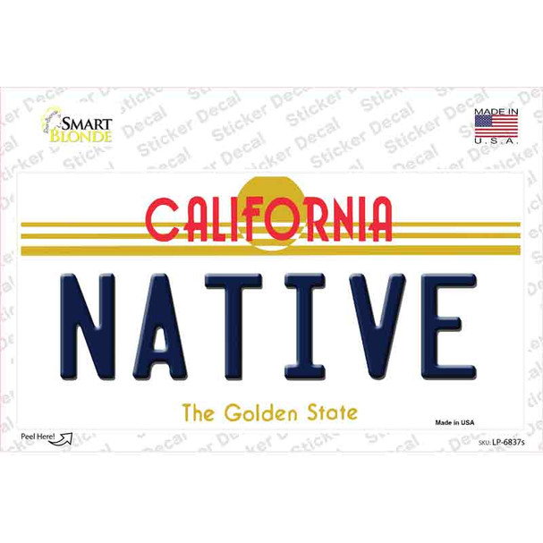 Native California Novelty Sticker Decal