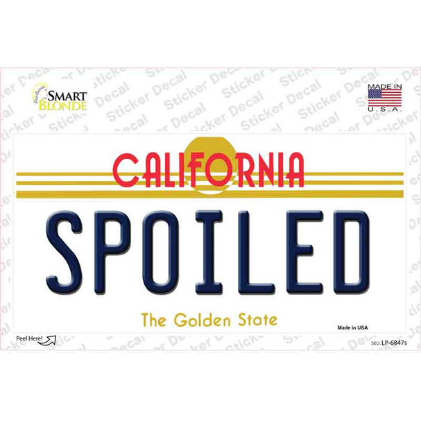 Spoiled California Novelty Sticker Decal