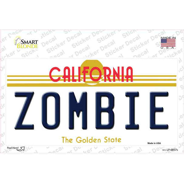 Zombie California Novelty Sticker Decal