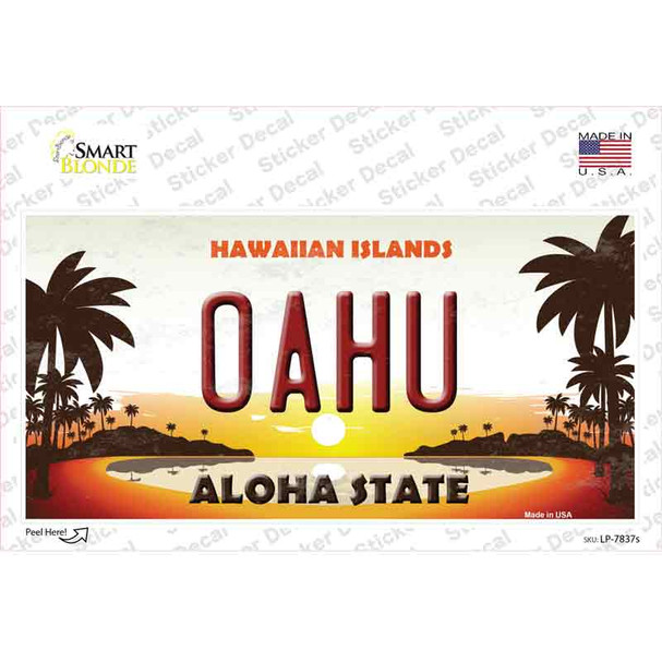 Oahu Hawaiian Islands Novelty Sticker Decal