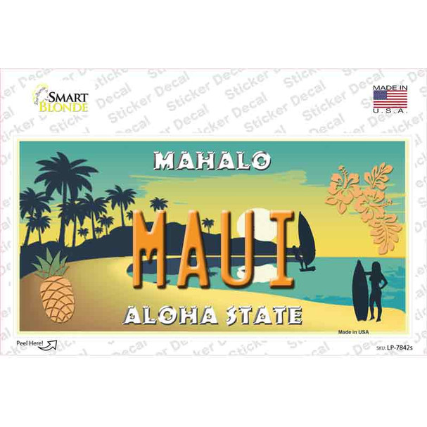 Maui Hawaii Pineapple Novelty Sticker Decal