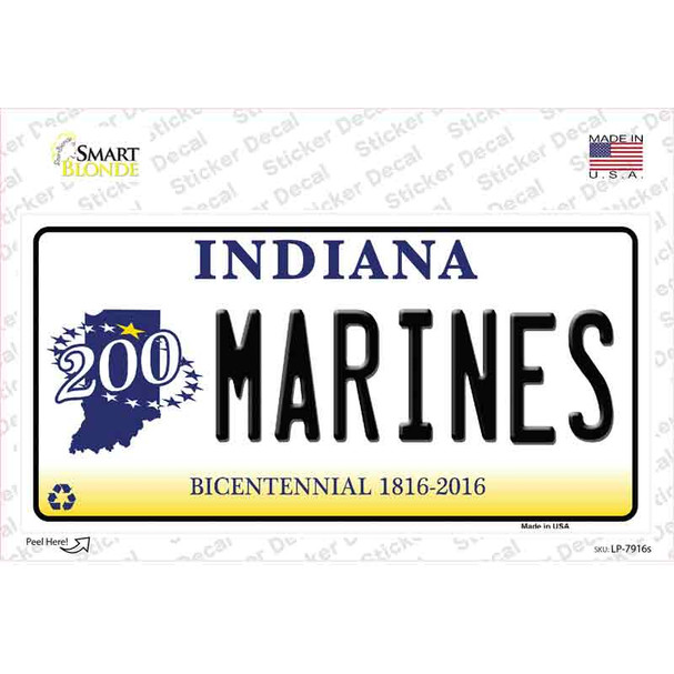 Indiana Marines Novelty Sticker Decal