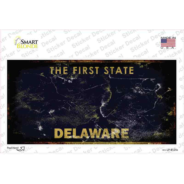 Delaware State Rusty Novelty Sticker Decal