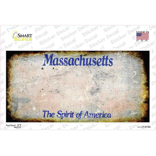 Massachusetts State Rusty Novelty Sticker Decal