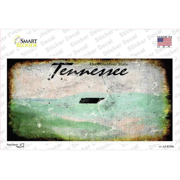 Tennessee State Rusty Novelty Sticker Decal