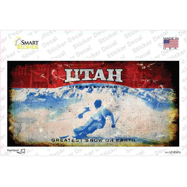Utah State Rusty Novelty Sticker Decal