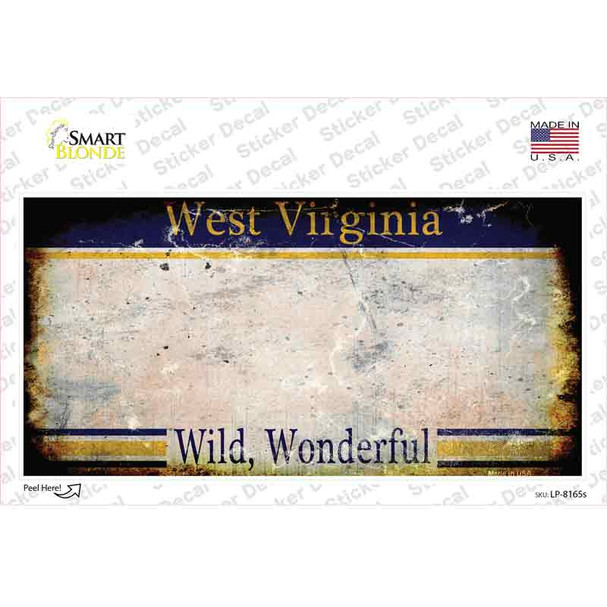 West Virginia State Rusty Novelty Sticker Decal