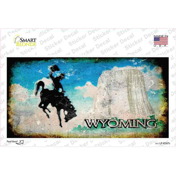 Wyoming State Rusty Novelty Sticker Decal