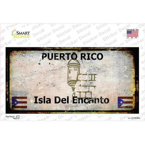 Puerto Rico Rusty Novelty Sticker Decal