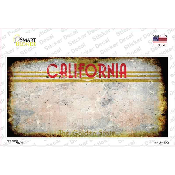 California Golden State Rusty Blank Novelty Sticker Decal