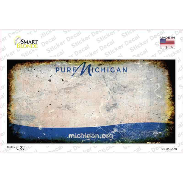 Pure Michigan Rusty Novelty Sticker Decal