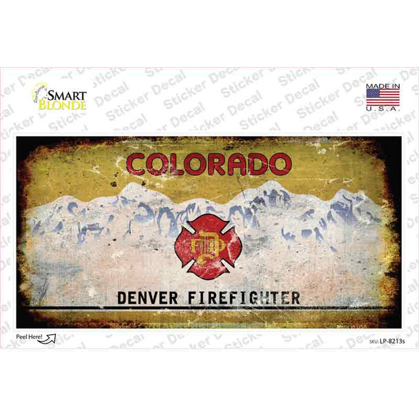 Denver Firefighter Rusty Novelty Sticker Decal