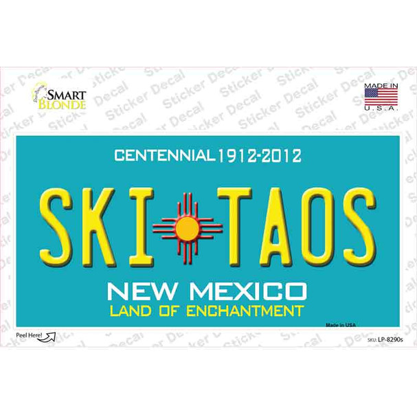 Ski Taos Teal New Mexico Novelty Sticker Decal