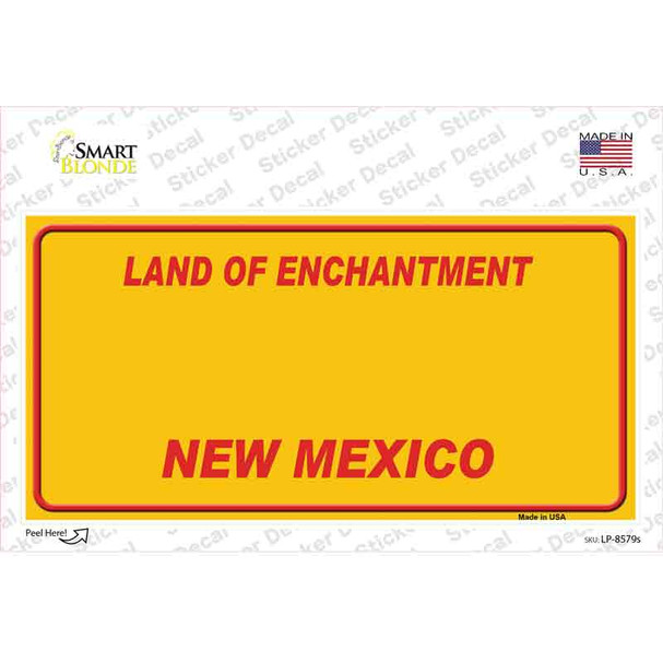 New Mexico Yellow Novelty Sticker Decal