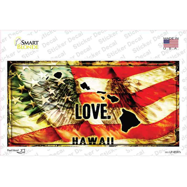 Hawaii Love Novelty Sticker Decal