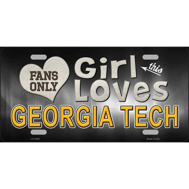 This Girl Loves Georgia Tech Novelty Metal License Plate