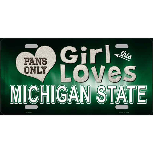 This Girl Loves Michigan State Novelty Metal License Plate